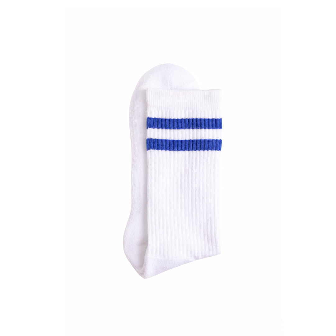 Athletic socks  - Double stripes white/blue